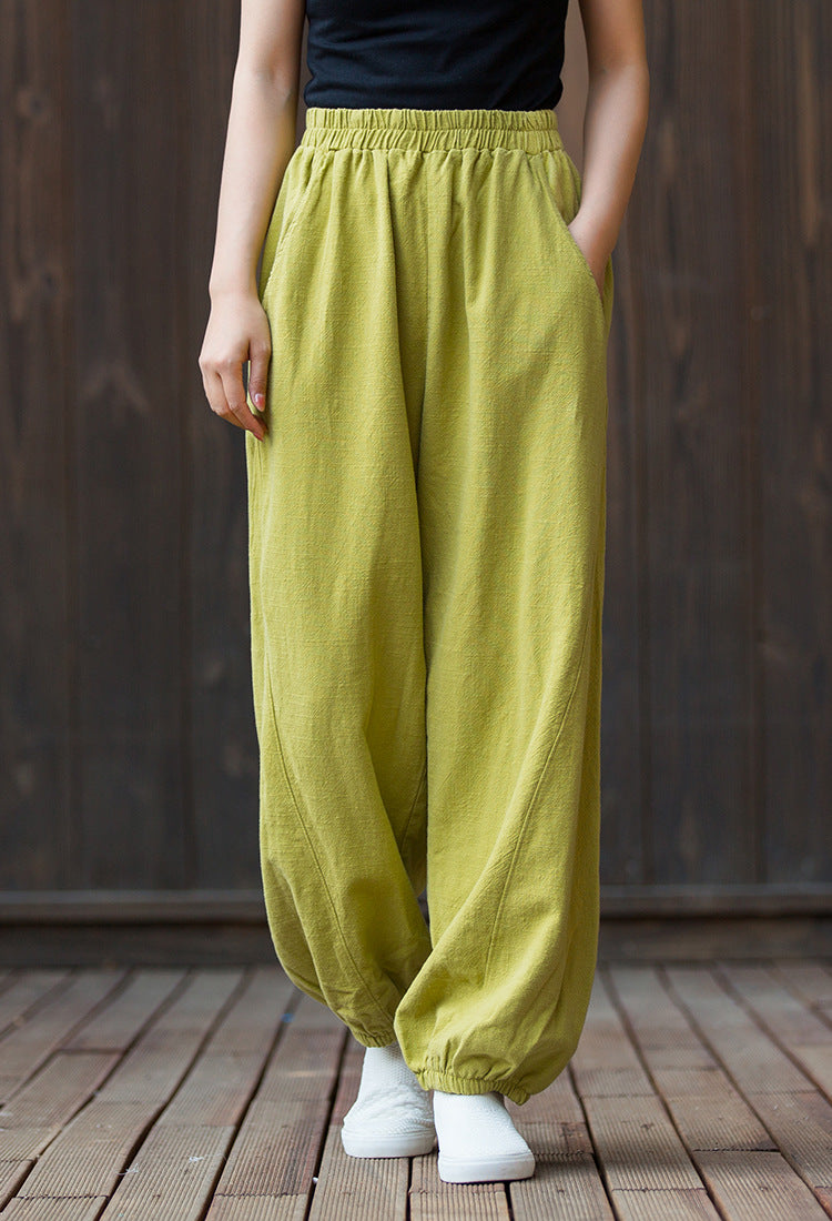 Women's  linen pants,vintage cotton linen pants