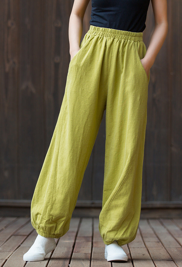 Women's  linen pants,vintage cotton linen pants