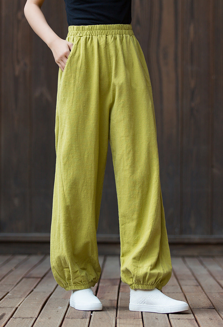 Women's  linen pants,vintage cotton linen pants