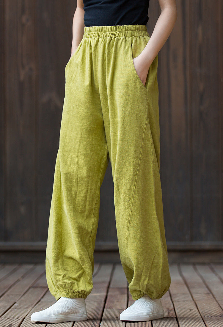 Women's  linen pants,vintage cotton linen pants