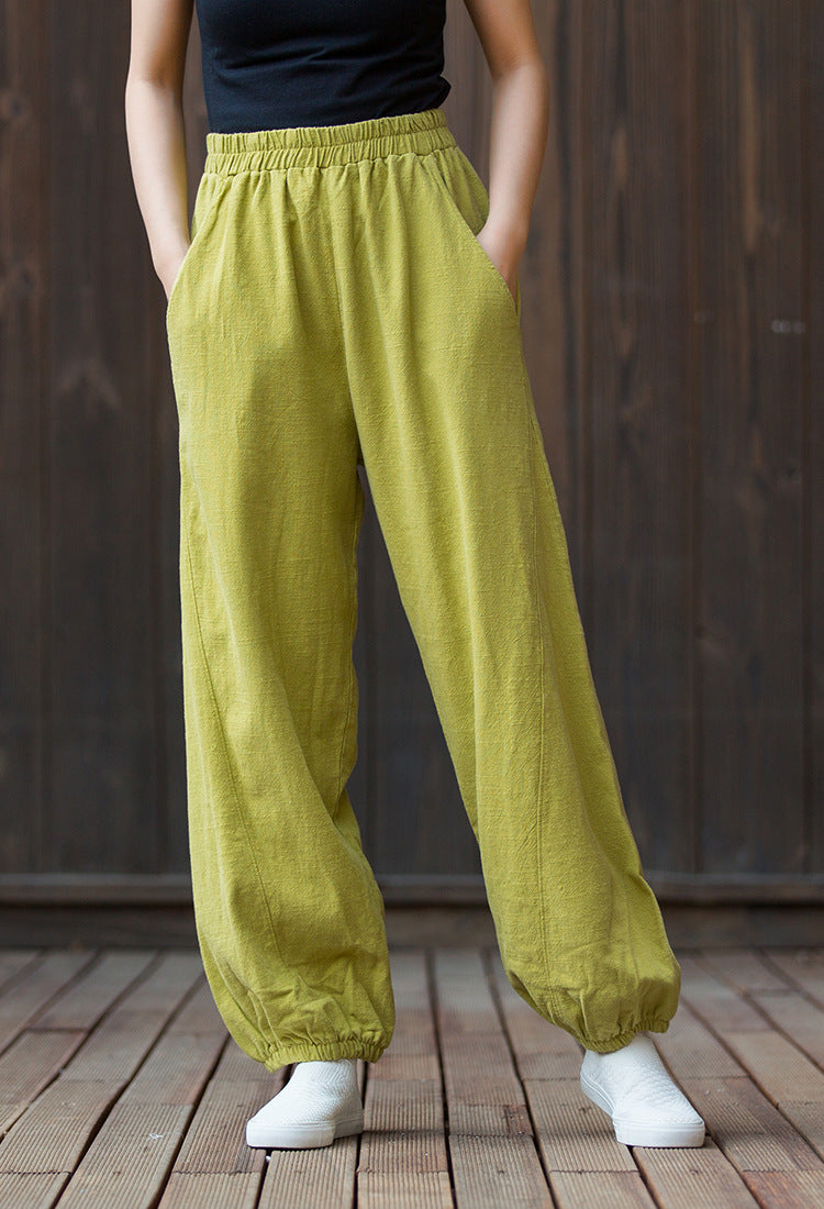 Women's  linen pants,vintage cotton linen pants