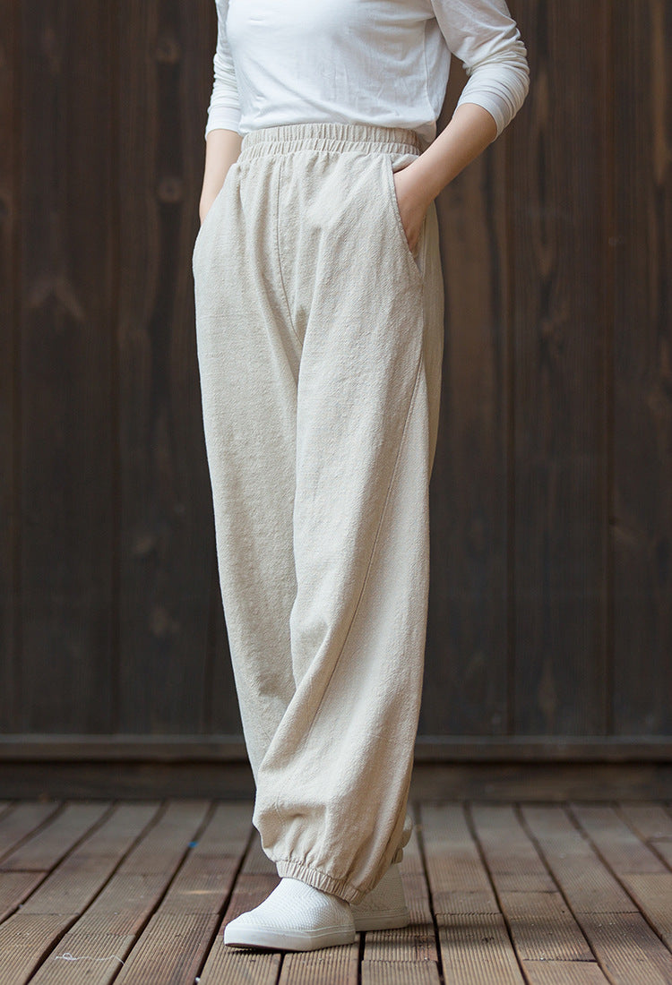 Women's  linen pants,vintage cotton linen pants