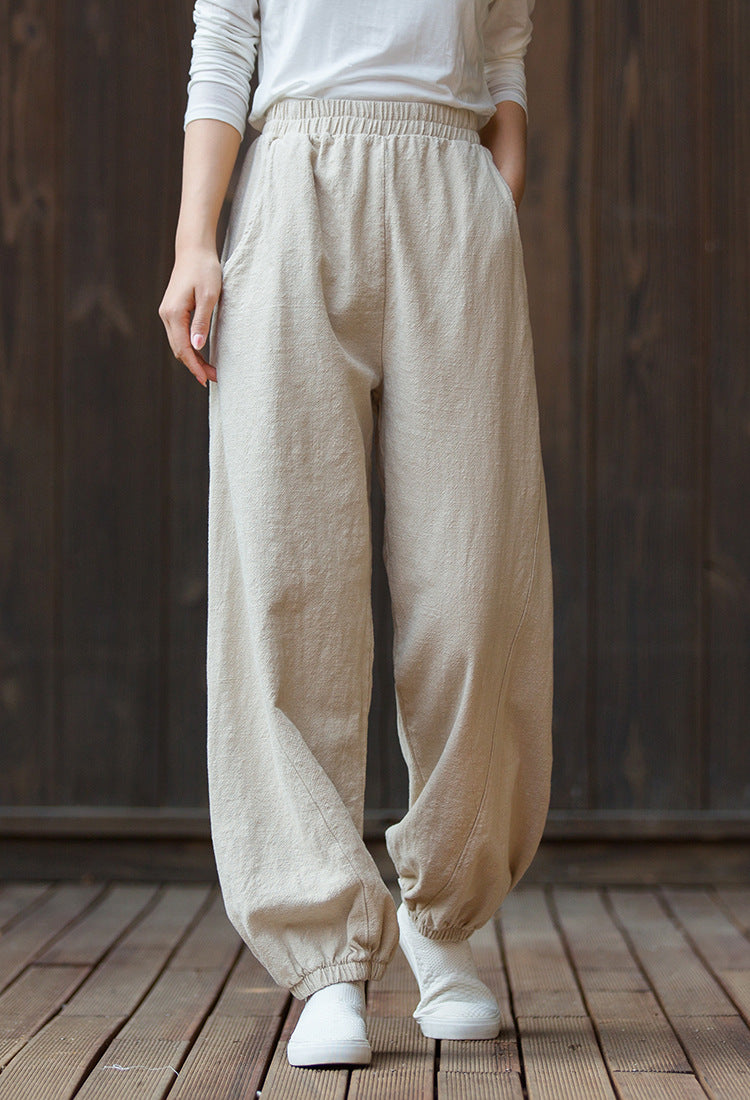 Women's  linen pants,vintage cotton linen pants