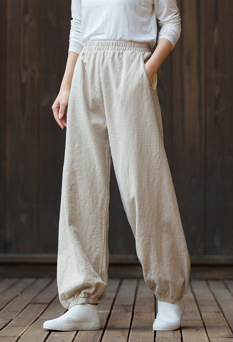 Women's  linen pants,vintage cotton linen pants