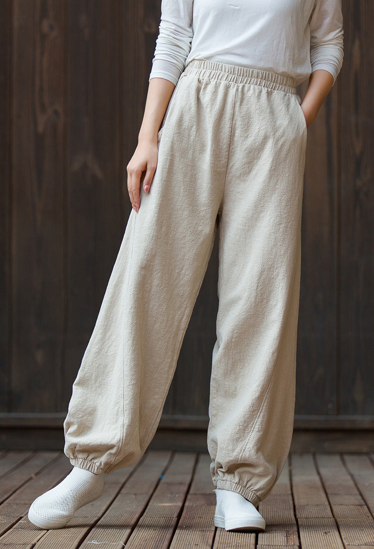 Women's  linen pants,vintage cotton linen pants