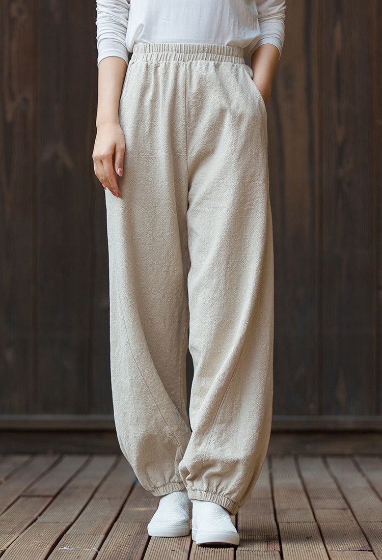 Women's  linen pants,vintage cotton linen pants