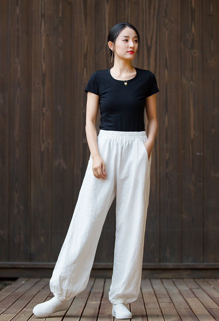 Women's  linen pants,vintage cotton linen pants