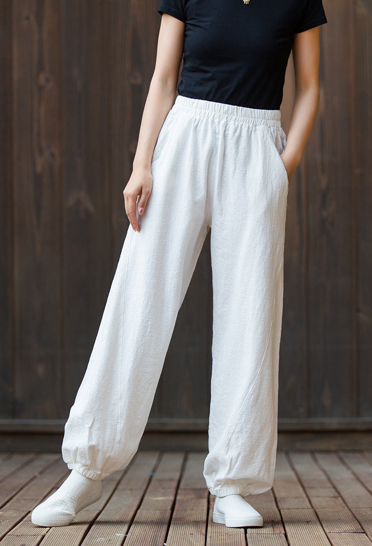 Women's  linen pants,vintage cotton linen pants