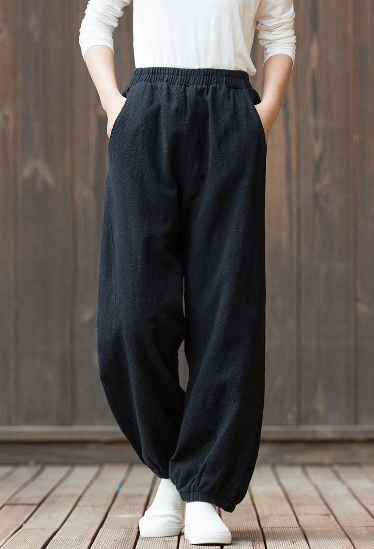 Women's  linen pants,vintage cotton linen pants