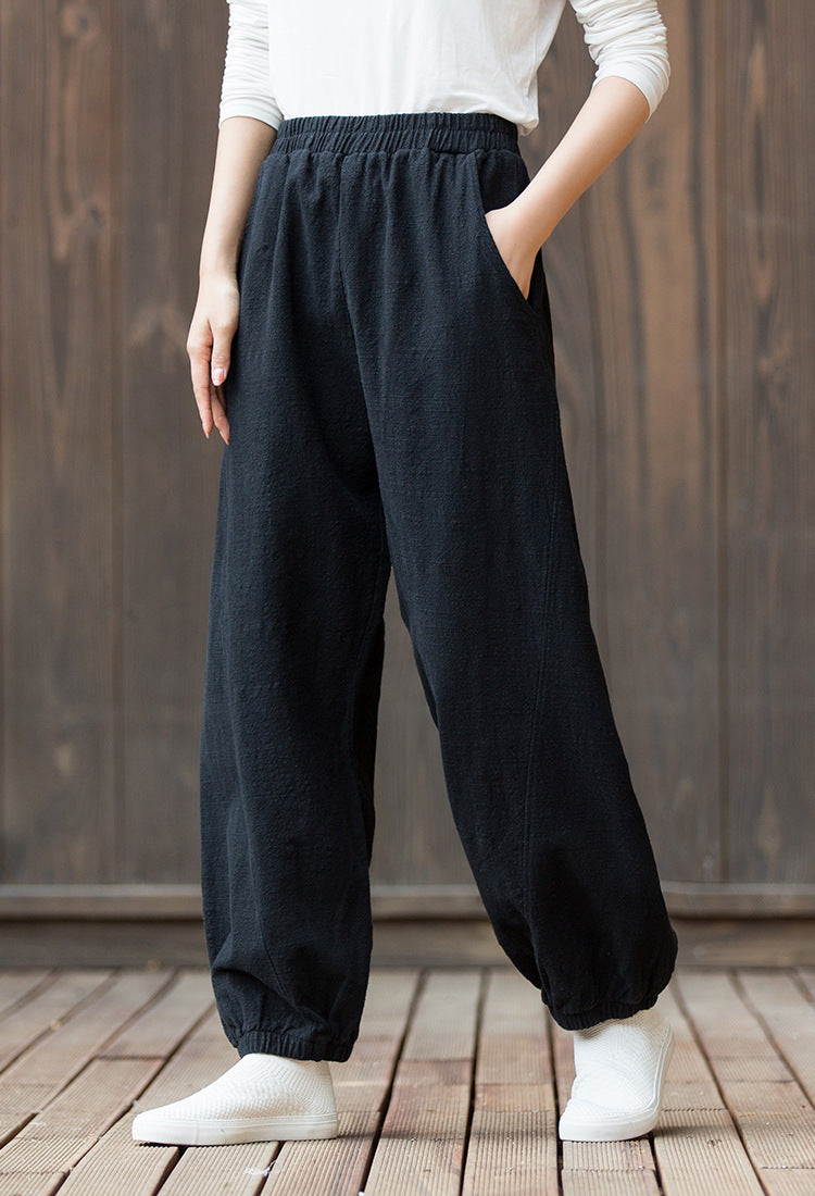 Women's  linen pants,vintage cotton linen pants