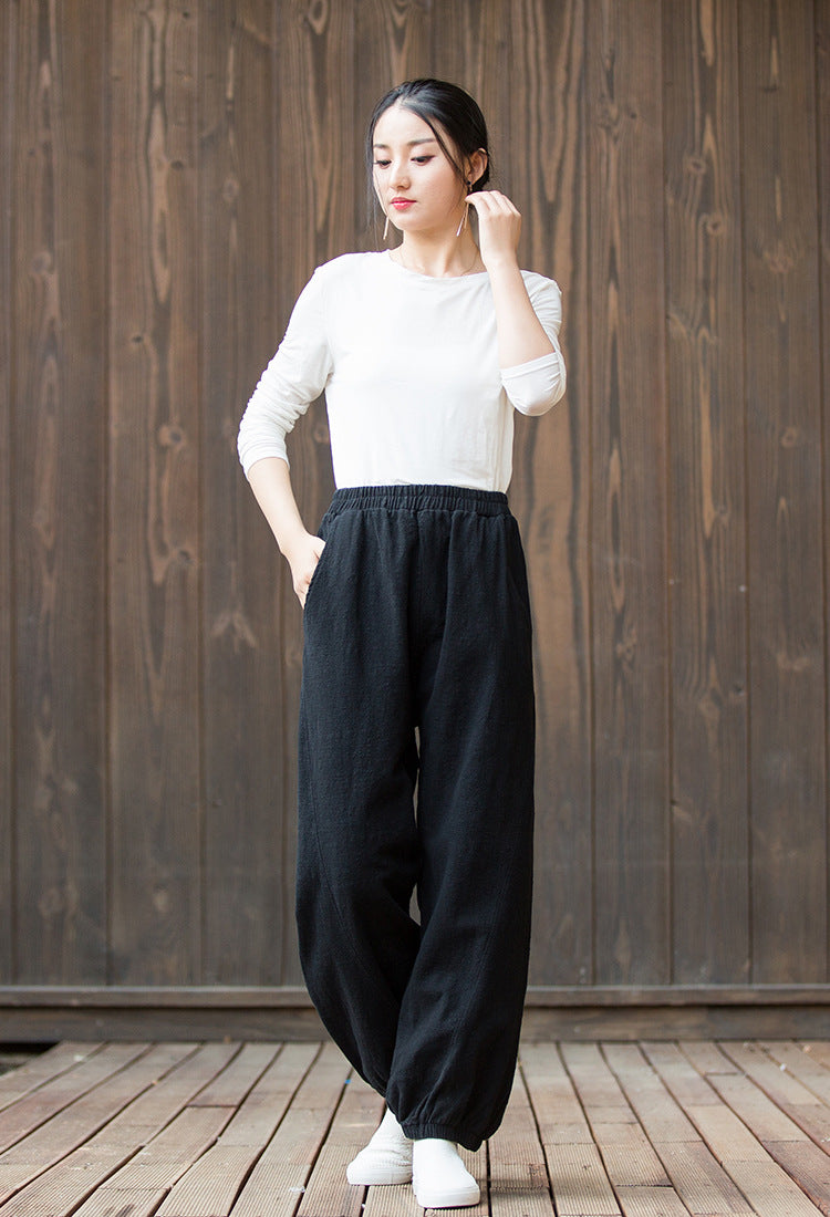 Women's  linen pants,vintage cotton linen pants