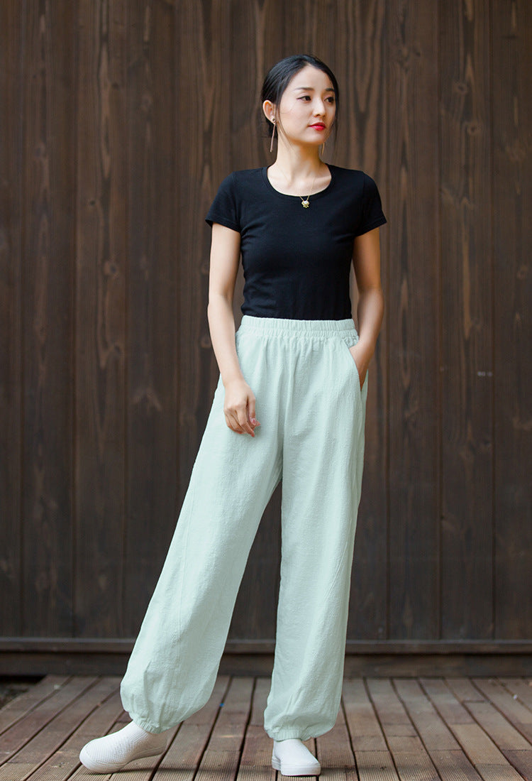 Women's  linen pants,vintage cotton linen pants