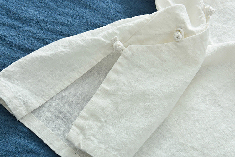 Chinese linen shirt, vintage summer cotton shirt