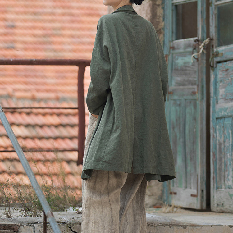 Women's Cotton Linen Suit jacket, Vintage Stonewashed Suit Jacket