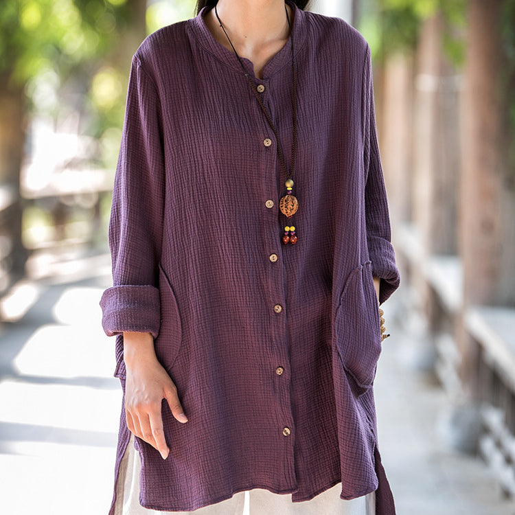 Summer long sleeve cotton shirt,vintage chinese shirt