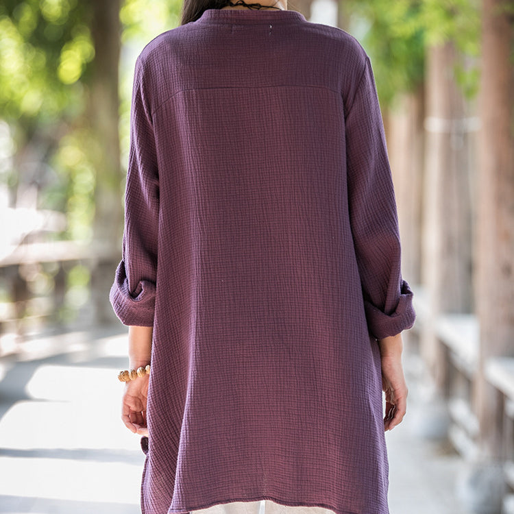 Summer long sleeve cotton shirt,vintage chinese shirt