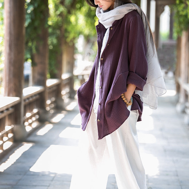 Summer long sleeve cotton shirt,vintage chinese shirt