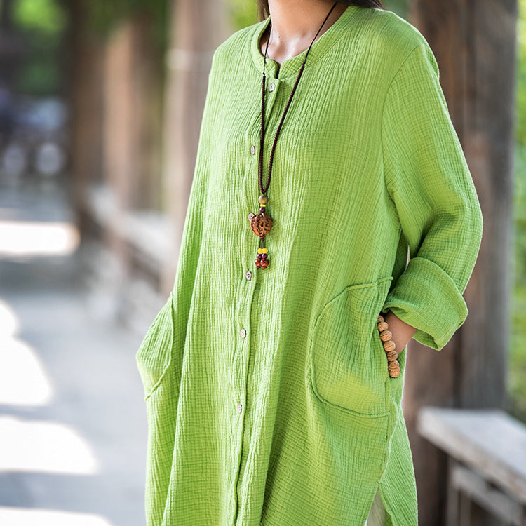 Summer long sleeve cotton shirt,vintage chinese shirt