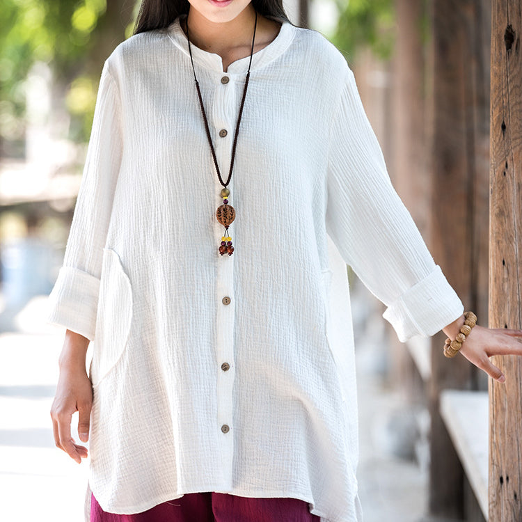 Summer long sleeve cotton shirt,vintage chinese shirt