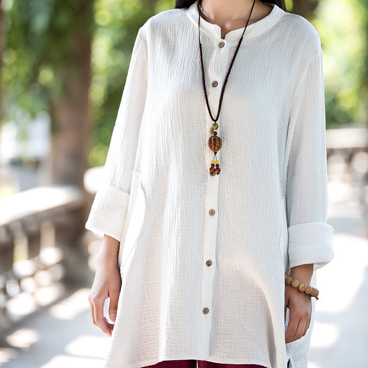 Summer long sleeve cotton shirt,vintage chinese shirt