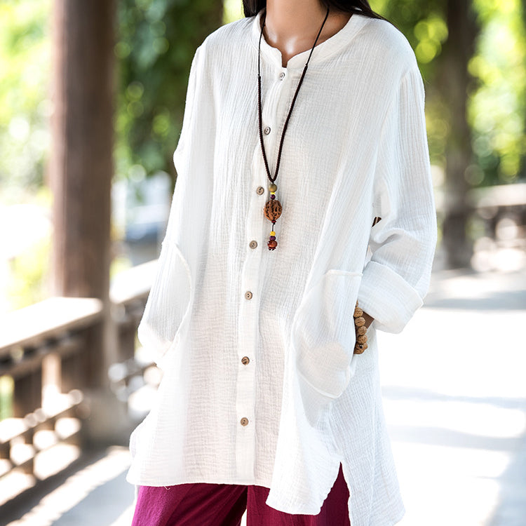 Summer long sleeve cotton shirt,vintage chinese shirt