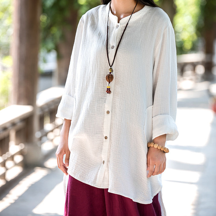 Summer long sleeve cotton shirt,vintage chinese shirt