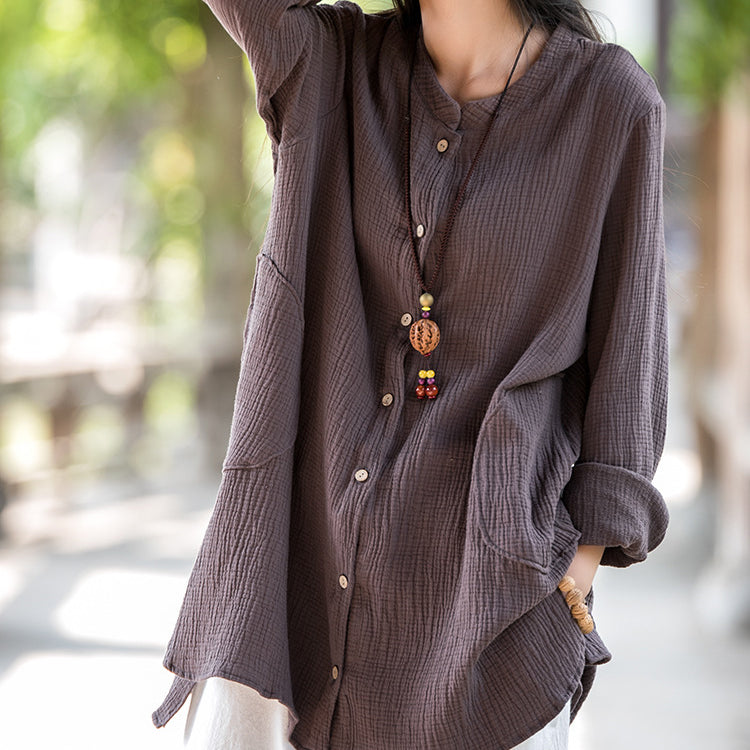 Summer long sleeve cotton shirt,vintage chinese shirt