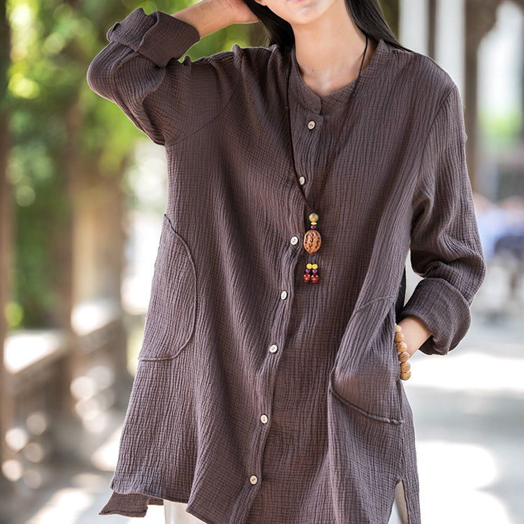 Summer long sleeve cotton shirt,vintage chinese shirt
