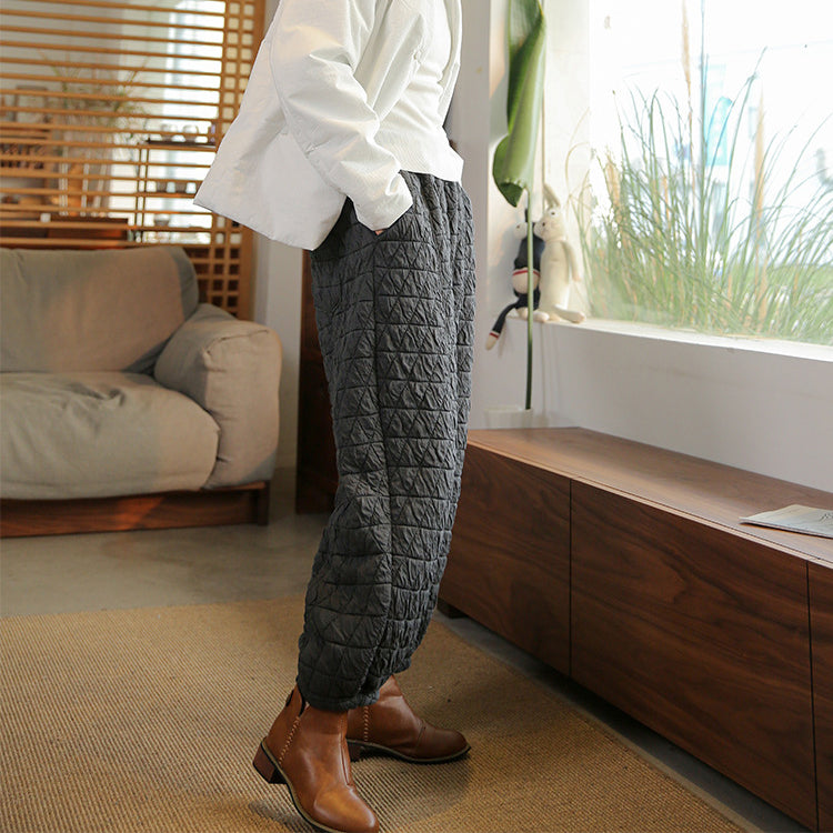 Winter cotton harem pants, loose casual cotton ankle pants