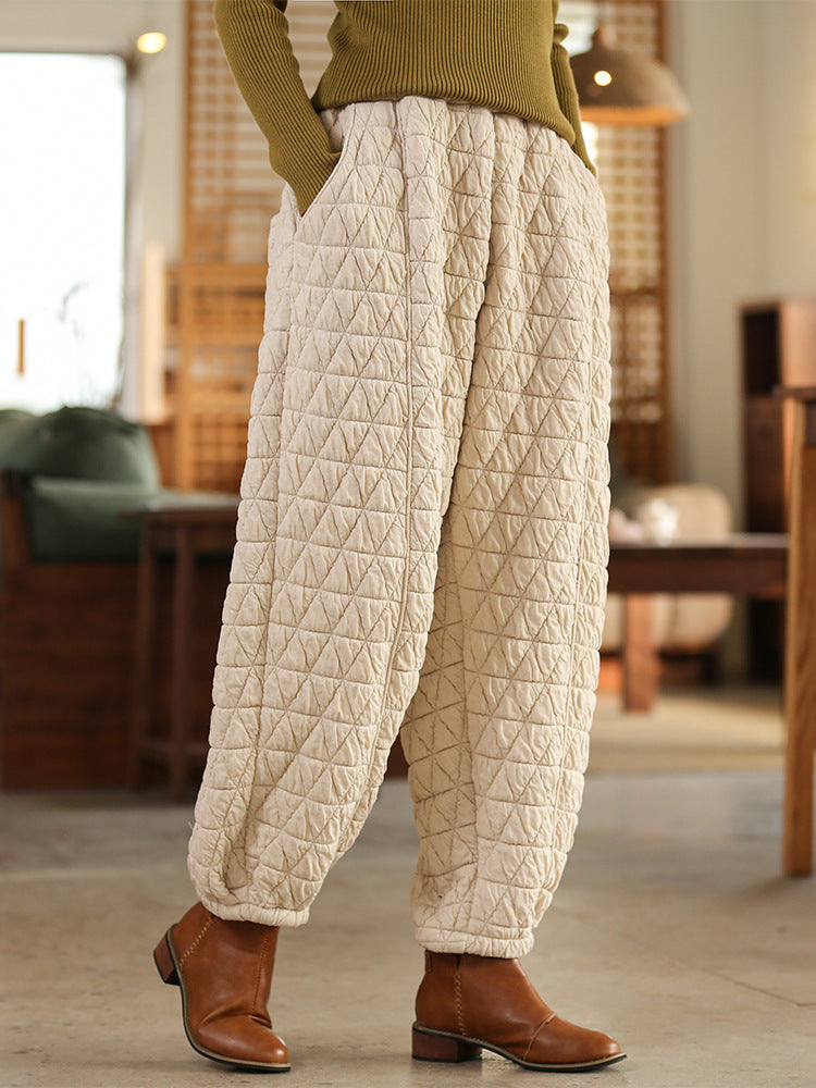 Winter cotton harem pants, loose casual cotton ankle pants