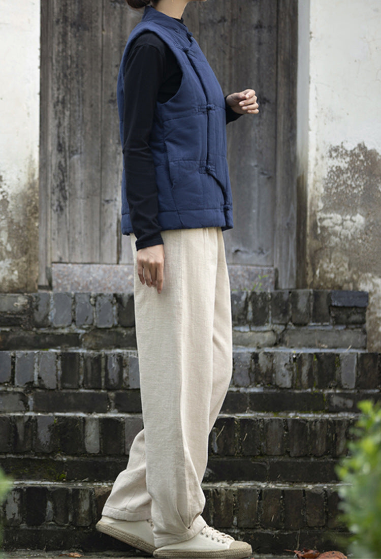 Women's Linen Pants, Loose Casual Elastic Waist Linen Pants