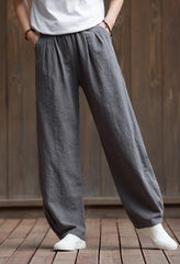 Women's Summer Linen Pants, 11 Color Loose Casual Elastic Waist Cotton Linen Pants