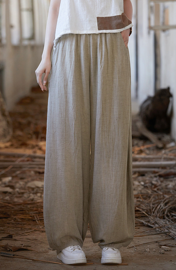 Summer Cotton Linen Linen Pants, Loose Casual Cotton Linen Pants