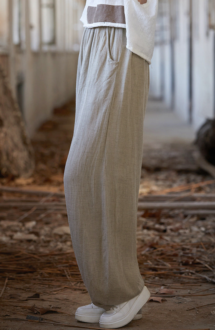 Summer Cotton Linen Linen Pants, Loose Casual Cotton Linen Pants