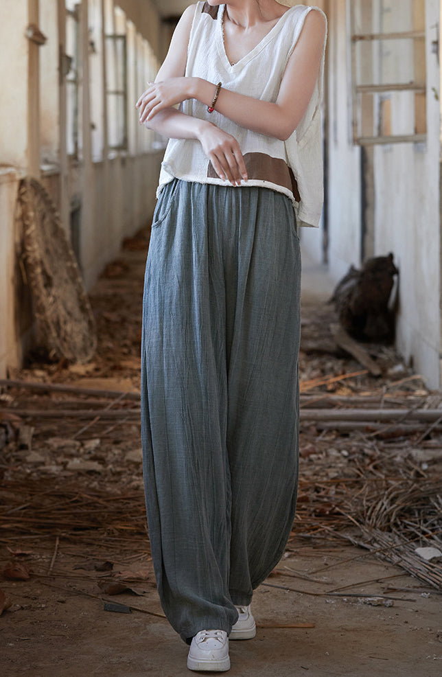 Summer Cotton Linen Linen Pants, Loose Casual Cotton Linen Pants