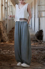 Summer Cotton Linen Linen Pants, Loose Casual Cotton Linen Pants