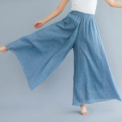 Summer cotton elasticated waist wide leg pants.