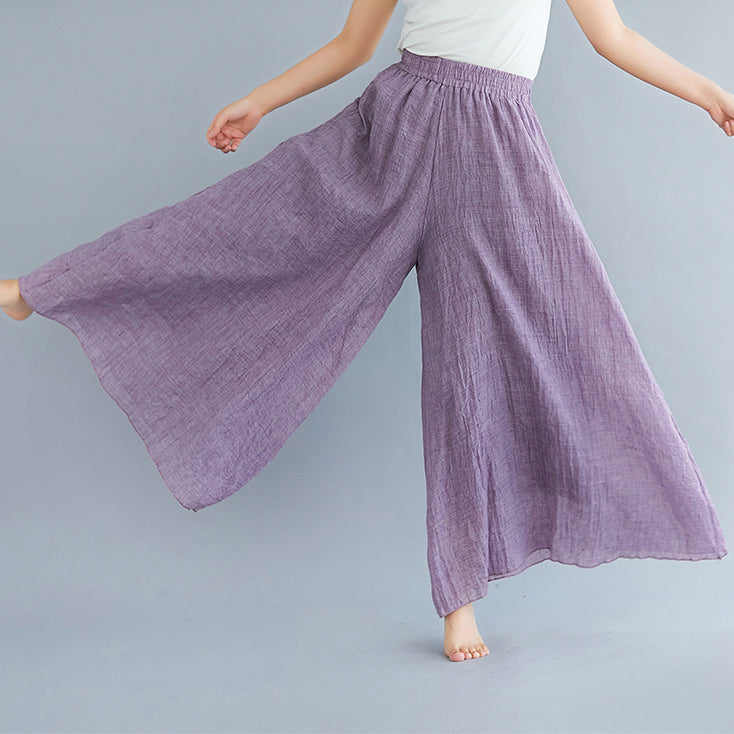 Summer cotton elasticated waist wide leg pants.