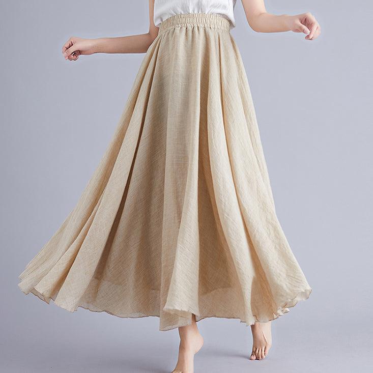 Summer cotton elasticated waist wide leg pants.