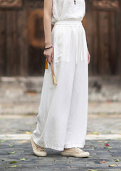 New Arrival: Versatile, Artistic Tie-Waist Relaxed-Fit Skirt-Pants for Women—Lightweight Tencel-Linen Wide-Leg Pants with Flowing Drape 20260511