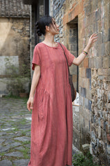 Summer  Cotton  Linen dress, Vintage Chinese  Dresses 20250417