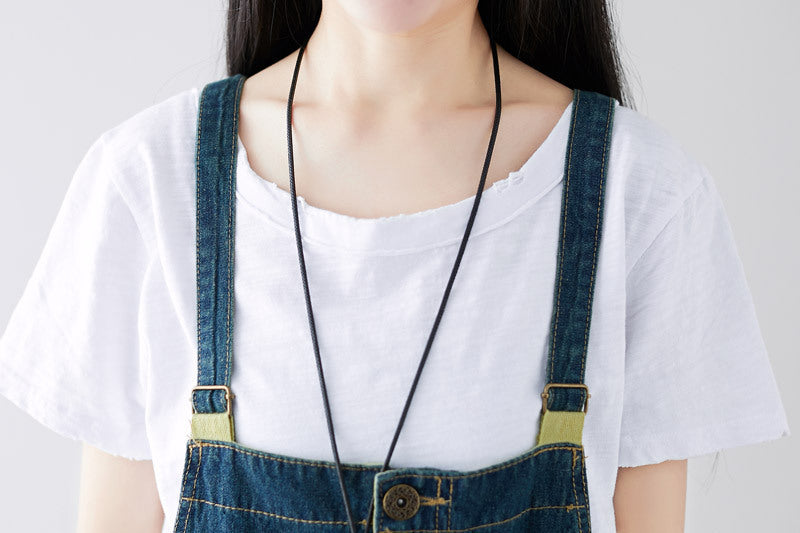 Patchwork stonewashed cotton overalls, women's denim washed overalls