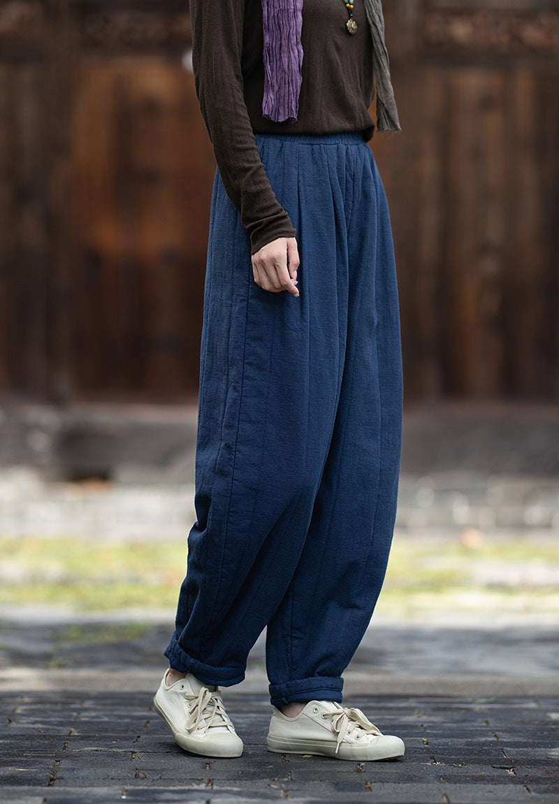 2026 Winter New Arrival: Original Cotton-Linen Pants with Piping and Pleats—Slimming, Zen-Inspired Casual Pants for Women, Versatile Long Pants