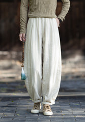 2026 Winter New Arrival: Original Cotton-Linen Pants with Piping and Pleats—Slimming, Zen-Inspired Casual Pants for Women, Versatile Long Pants