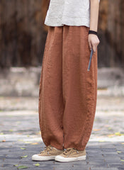 Women's Cotton-Linen Artistic Retro Loose Ramie Skirt-Pants – Versatile Relaxed-Fit Wide-Leg Pants with Elastic Waist – 20260511