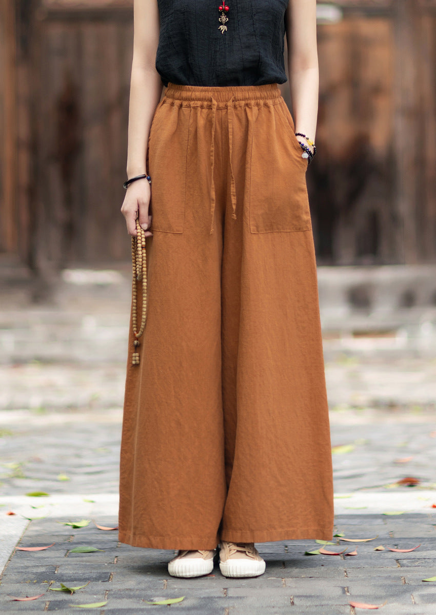 New Arrival: Versatile, Artistic Tie-Waist Relaxed-Fit Skirt-Pants for Women—Lightweight Tencel-Linen Wide-Leg Pants with Flowing Drape 20260511