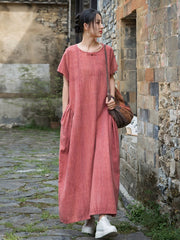 Summer  Cotton  Linen dress, Vintage Chinese  Dresses 20250417