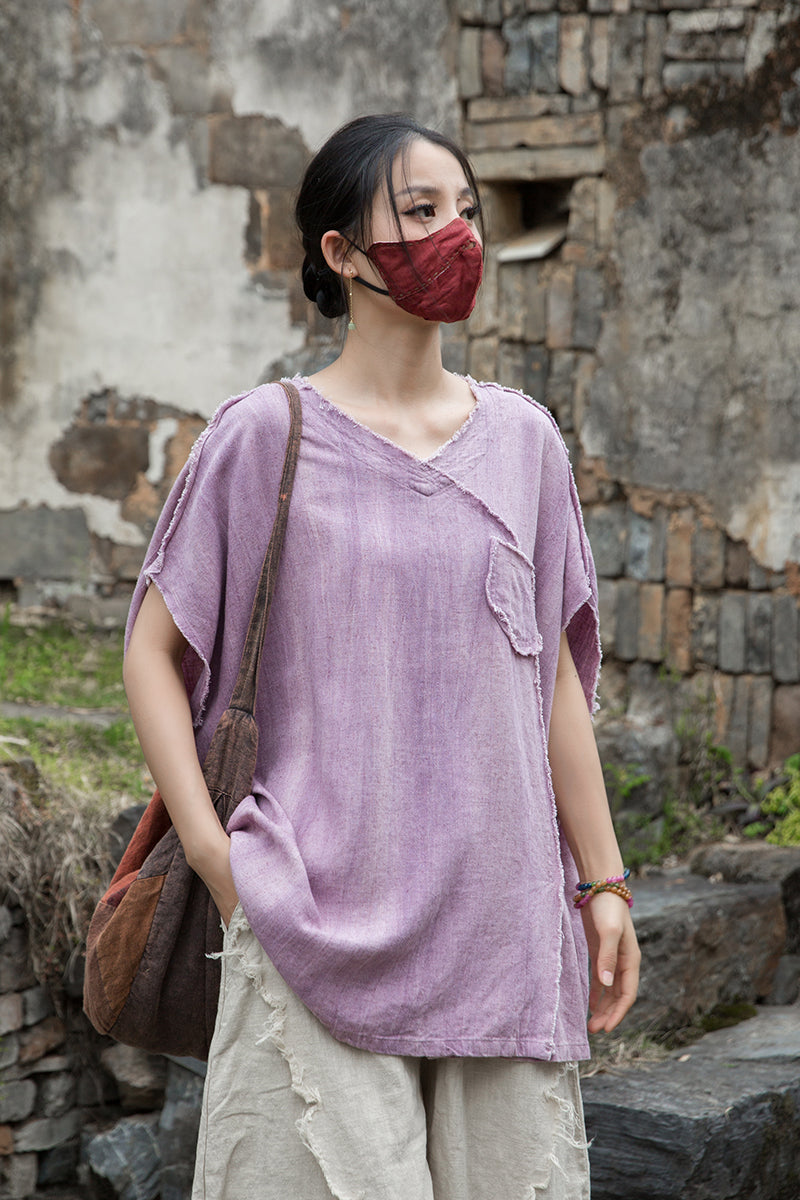 Summer Chinese loose cardigan, cotton linen washed frog long shirt 20250604