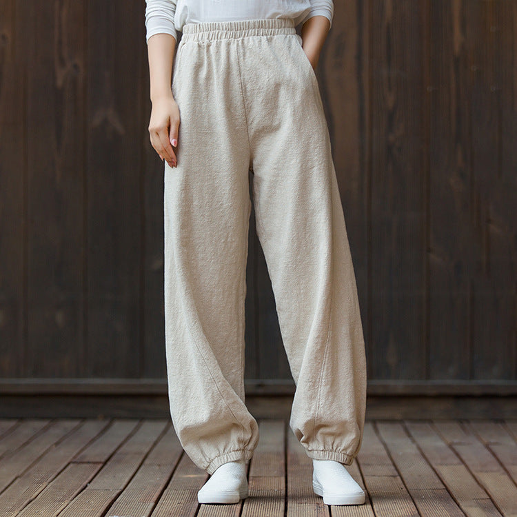 Women's  linen pants,vintage cotton linen pants