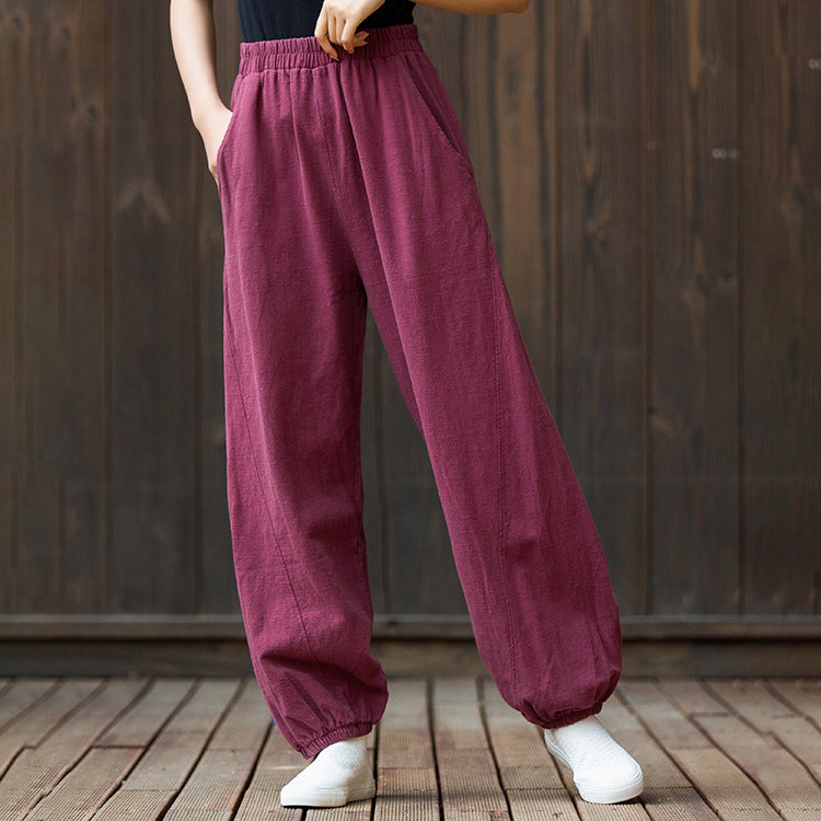 Women's  linen pants,vintage cotton linen pants